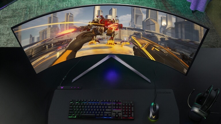 Imagem a mostrar o ecrã do jogo no monitor