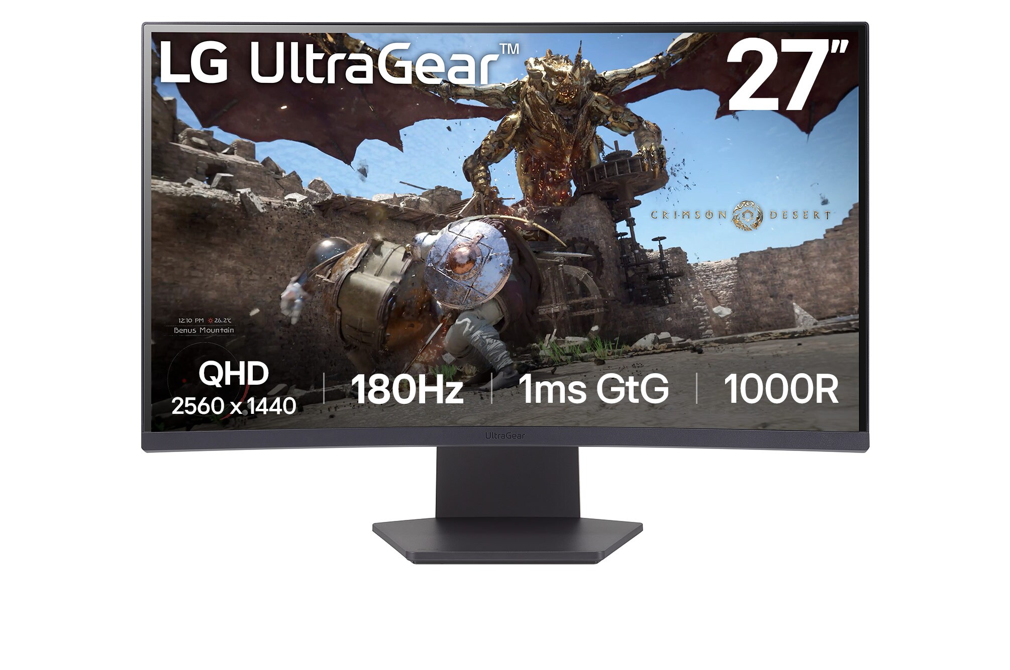 Monitor gaming UltraGear™ curvo de 27'' QHD 180Hz, 1ms (GtG