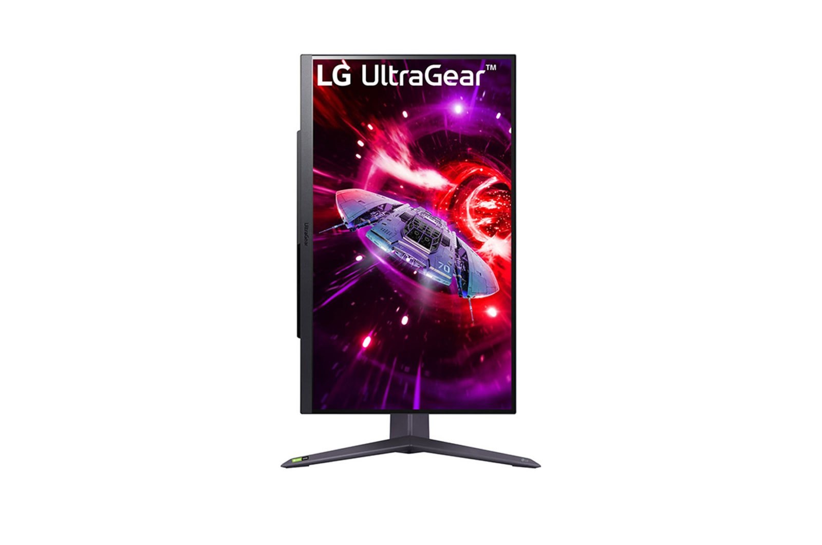 front view with the display pivoting 90 degrees in a portrait view