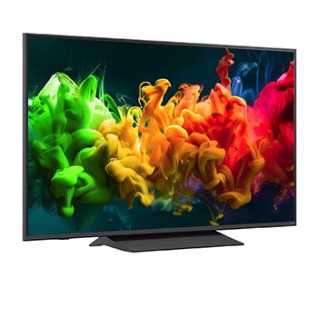 A LG QNED evo AI QNED80 Mini LED apresentada em vista frontal e lateral destaca um ecrã de 50 polegadas com 1122 mm de largura, 654 mm de altura de ecrã, 718 mm de altura com suporte, 67,9 mm de profundidade de perfil e uma área de suporte de 941 por 230 mm.