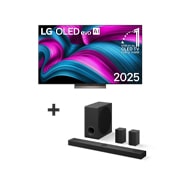 Vista frontal de Smart TV LG OLED evo AI C5E 4K 2025 de 77 polegadas + Soundbar LG S80TR OLED77C5ELB.BUNDLE