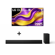 Vista frontal de LG OLED evo AI G5 4K Smart TV 2025 de 65 polegadas + LG Soundbar Dolby Atmos OLED65G56LS.BUNDLE