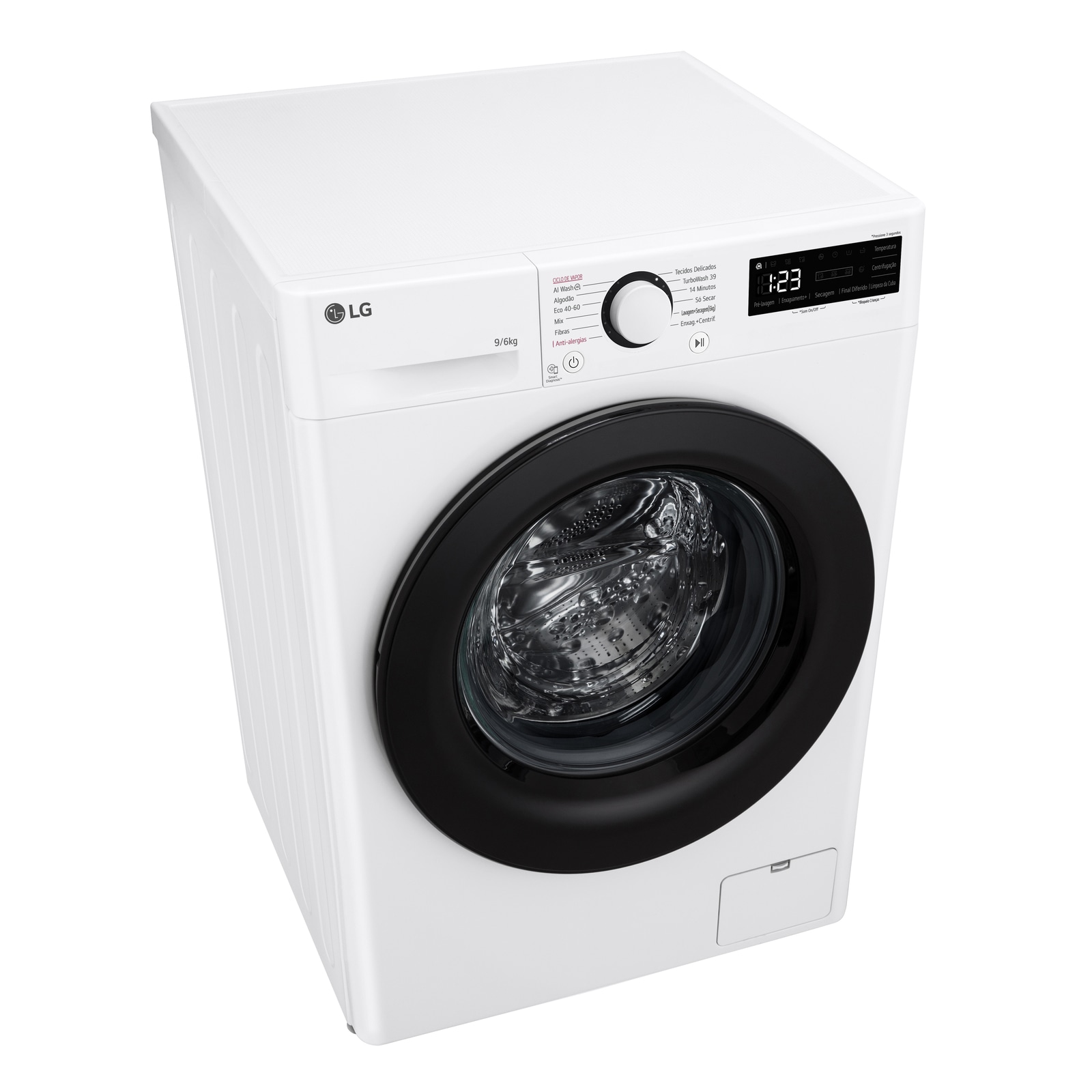 LG Máquina de lavar e secar roupa LG F4DR509S6W, 9/6 kg, eficiência energética A-10%/D, 1400 r.p.m., AI DD™, Steam™, branco, F4DR509S6W