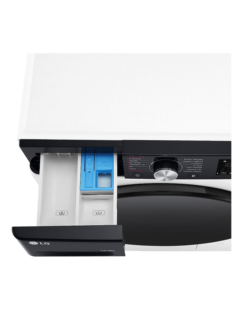 Vista da porta de detergente 