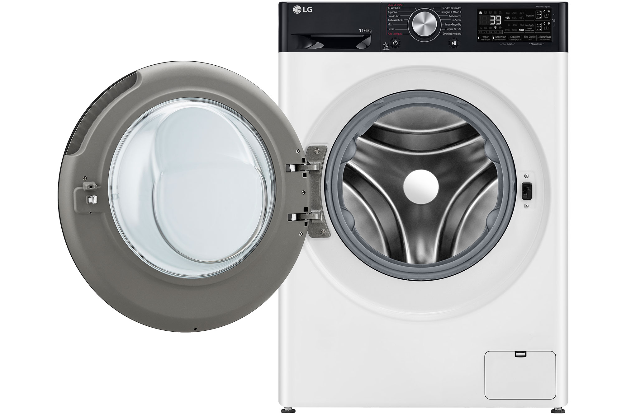 Vista frontal com porta aberta