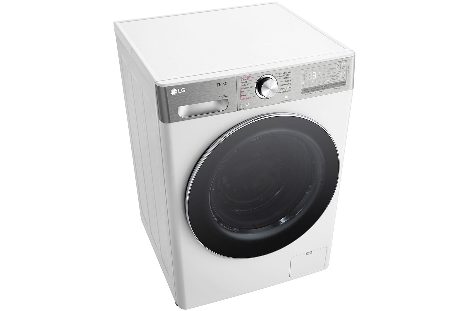 LG Máquina de lavar e secar roupa LG F4DR9513P2W, 13/7 kg, eficiência energética A-10%/D, 1400 r.p.m., AI DD™, Steam+™, TurboWash360™, ezDispense™, EcoHybrid™, branco, F4DR9513P2W