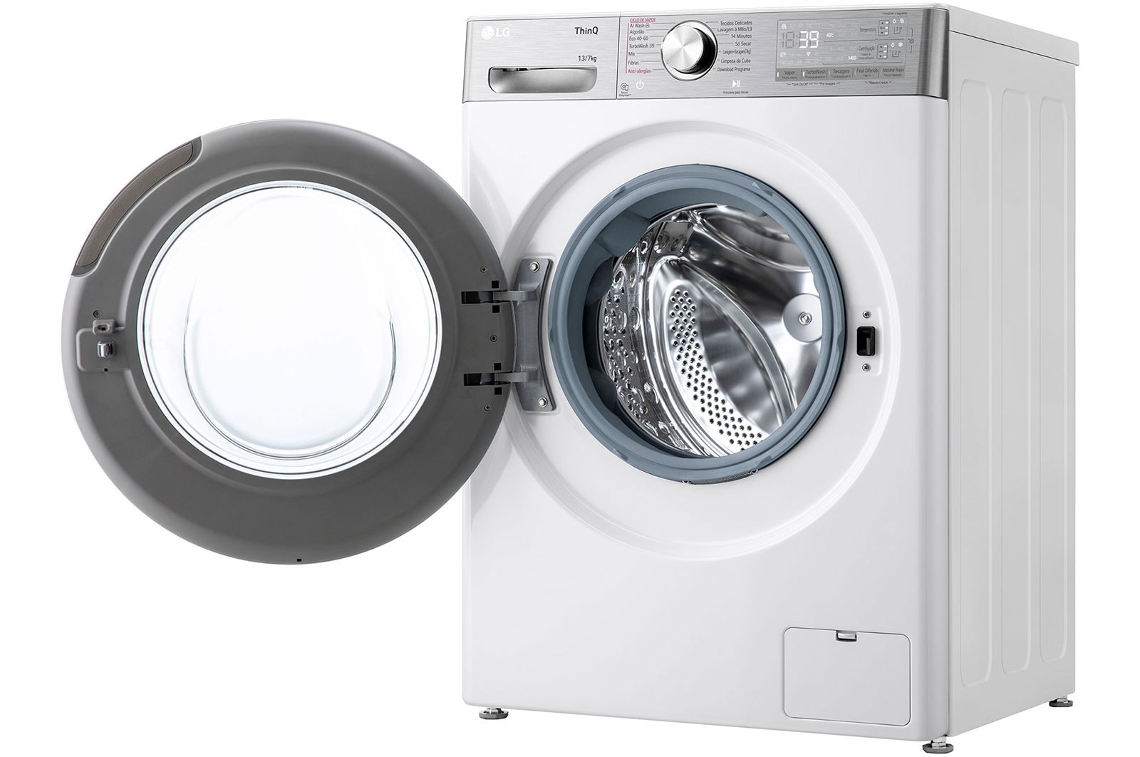 LG Máquina de lavar e secar roupa LG F4DR9513P2W, 13/7 kg, eficiência energética A-10%/D, 1400 r.p.m., AI DD™, Steam+™, TurboWash360™, ezDispense™, EcoHybrid™, branco, F4DR9513P2W