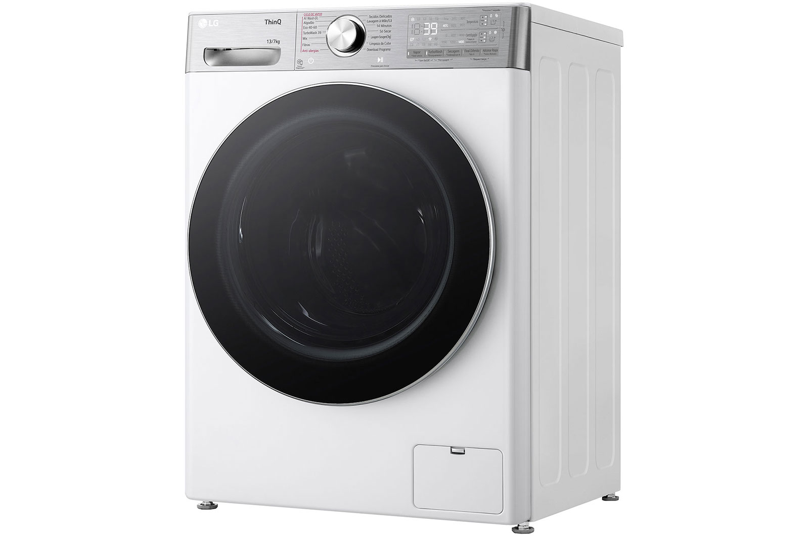 LG Máquina de lavar e secar roupa LG F4DR9513P2W, 13/7 kg, eficiência energética A-10%/D, 1400 r.p.m., AI DD™, Steam+™, TurboWash360™, ezDispense™, EcoHybrid™, branco, F4DR9513P2W