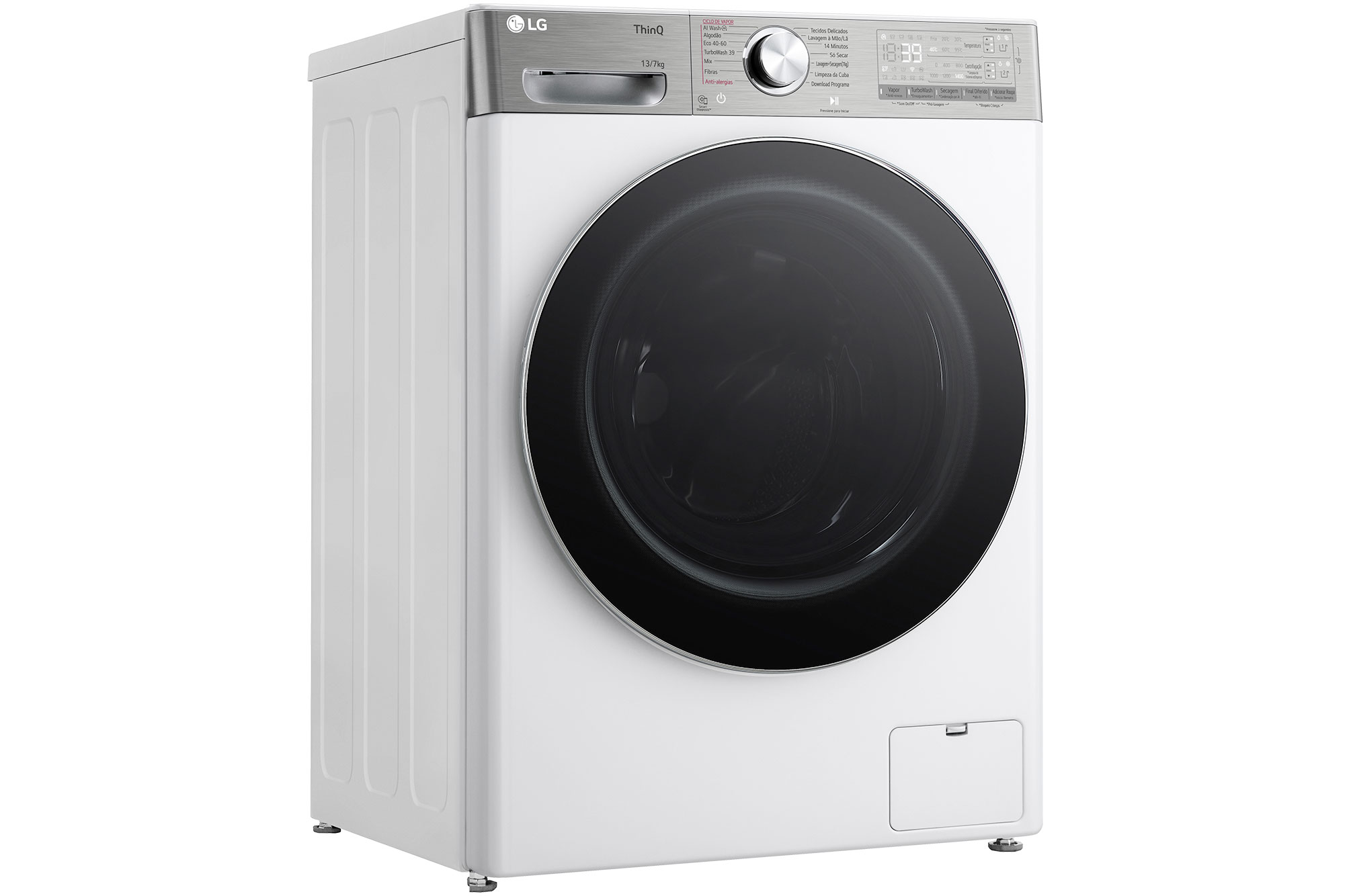 LG Máquina de lavar e secar roupa LG F4DR9513P2W, 13/7 kg, eficiência energética A-10%/D, 1400 r.p.m., AI DD™, Steam+™, TurboWash360™, ezDispense™, EcoHybrid™, branco, F4DR9513P2W