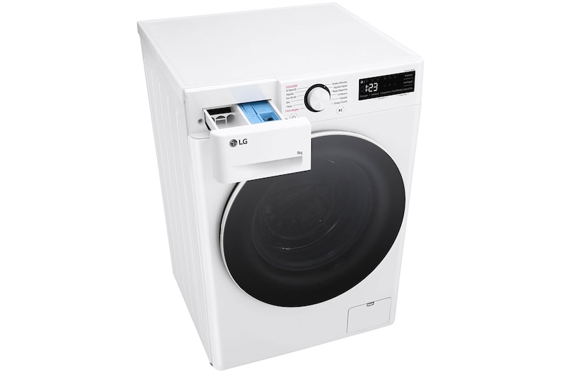 Top perspective view with detergent port open