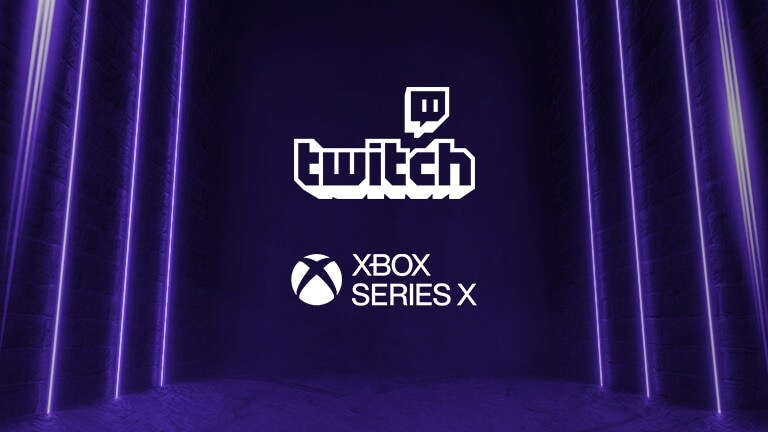 Ícones da Xbox, Google Stadia e Twitch contra um fundo roxo.