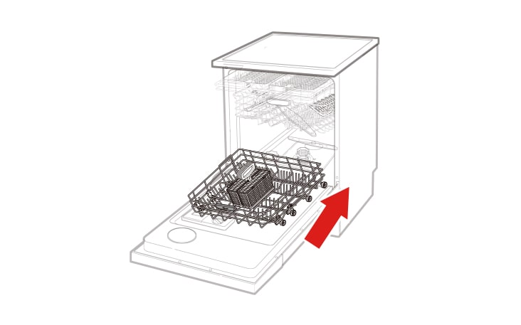 أعد تجميع الرف السفلي الجديد للأمام ببطء