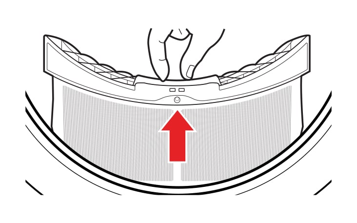قم بإزالة فلتر الوبر من المجفف