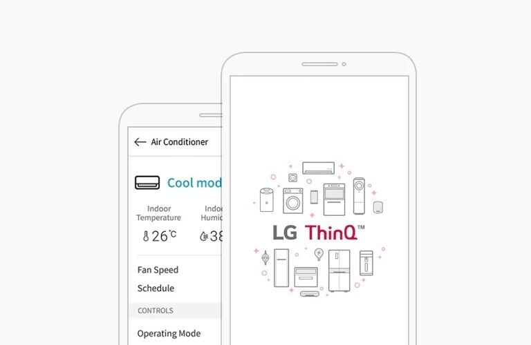 يسمح تطبيق LG ThinQ ™ للمستخدمين بمراقبة مكيفات الهواء الخاصة بهم والتحكم فيها بشكل ملائم