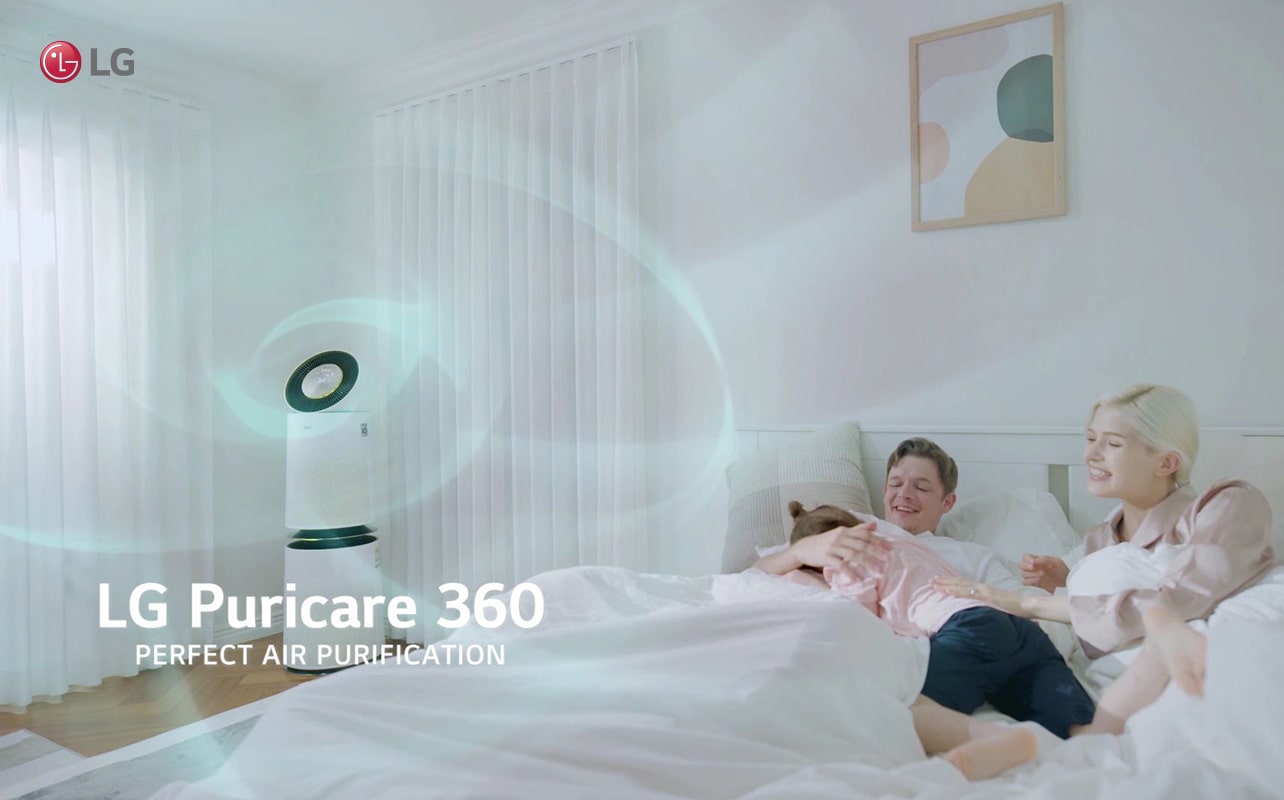 LG Purificare 360 تنقية هواء مثالية أسرة في مزاج رائع نتيجة الاستمتاع بنظام التنقية عالي التقنية 