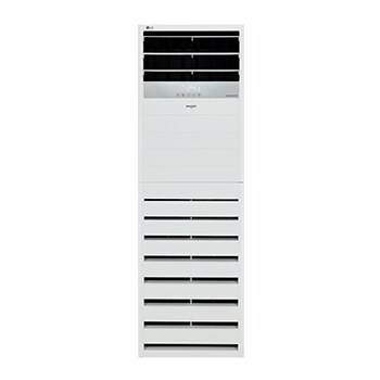 يتميز مكيف LG Floor Standing بشكل مستطيل طويل وله منافذ هواء مع فلتر في الأعلى والأسفل.