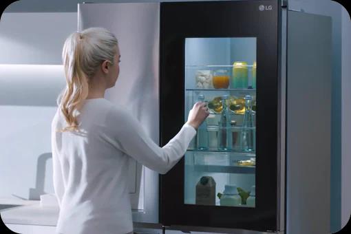 This is an image of knocking on the Instaview Fridge Freezers