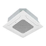يتكون مكيف LG Ceiling Cassette من جزء علوي وسفلي باللون الأبيض. في الأسفل، توجد مراوح في كل اتجاه من الاتجاهات الأربعة، بحيث يمكن للهواء أن يتدفق.