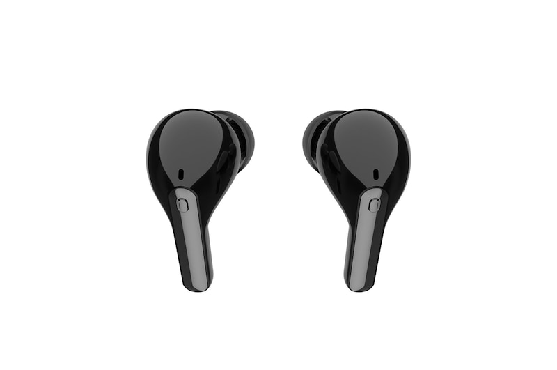 LG سماعات الأذن TONE Free FN7 اللاسلكية ذات الصوت الحقيقي التي تعمل بتقنية البلوتوث من إل جي مع علبة شحن UVNano اللاسلكية الخالية من البكتيريا بنسبة %99.9، سماعات رأس لاسلكية بمكبرات صوت ثلاثية للعمل/ للمكتب المنزلي، تصنيف IPX4 فيما يتعلق بالمقاومة للماء، سوداء اللون، مع تقنية عزل الضجيج, HBS-FN7
