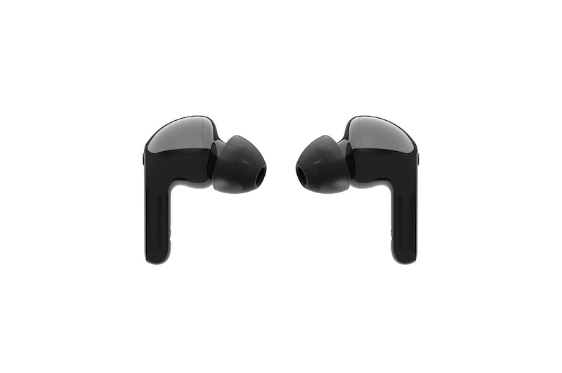 LG سماعات الأذن TONE Free FN7 اللاسلكية ذات الصوت الحقيقي التي تعمل بتقنية البلوتوث من إل جي مع علبة شحن UVNano اللاسلكية الخالية من البكتيريا بنسبة %99.9، سماعات رأس لاسلكية بمكبرات صوت ثلاثية للعمل/ للمكتب المنزلي، تصنيف IPX4 فيما يتعلق بالمقاومة للماء، سوداء اللون، مع تقنية عزل الضجيج, HBS-FN7
