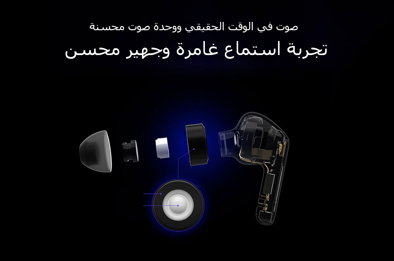 LG سماعات الأذن TONE Free FN7 اللاسلكية ذات الصوت الحقيقي التي تعمل بتقنية البلوتوث من إل جي مع علبة شحن UVNano اللاسلكية الخالية من البكتيريا بنسبة %99.9، سماعات رأس لاسلكية بمكبرات صوت ثلاثية للعمل/ للمكتب المنزلي، تصنيف IPX4 فيما يتعلق بالمقاومة للماء، سوداء اللون، مع تقنية عزل الضجيج, HBS-FN7