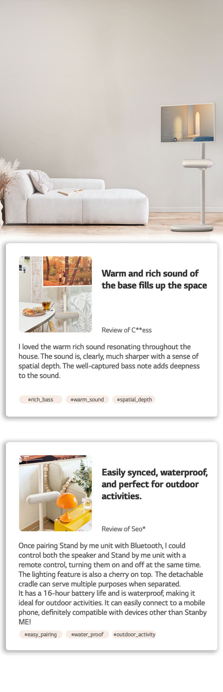 اكتشف تقييمات عملائنا LG StanbyME Speaker.