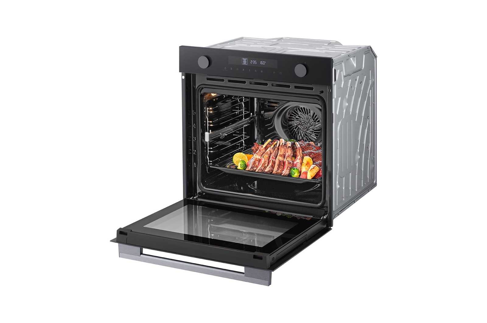 Left side open view with food stored