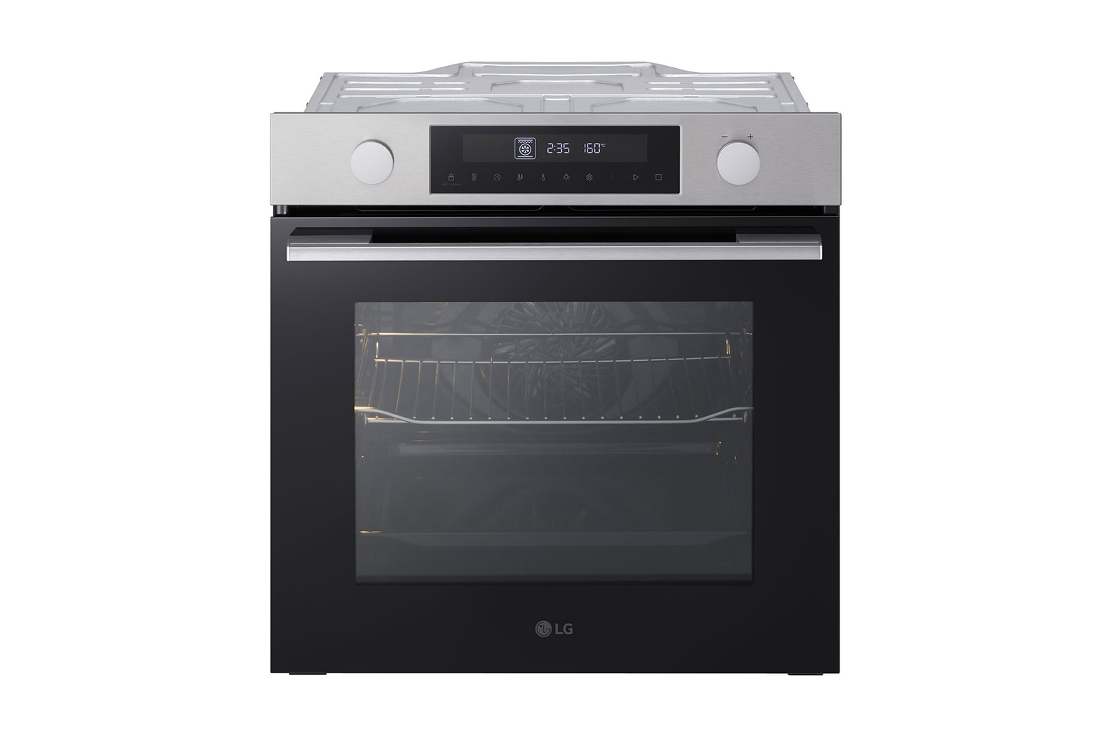 صورة أمامية لـ فرن كهربائي بسعة 72 لتر | القلي الهوائي | التجميد | الشواية | وضع البيتزا | التخمير | التحميص | لون  الفولاذ المقاوم للصدأ  WS5D7210S