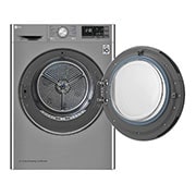 LG  مجفف ذو عاكس مزدوج سعة 9 كجم، مع مستشعر تجفيف، بلون فضي، يدعم تطبيق ThinQ , RC90V9EV2W
