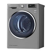 LG  مجفف ذو عاكس مزدوج سعة 9 كجم، مع مستشعر تجفيف، بلون فضي، يدعم تطبيق ThinQ , RC90V9EV2W