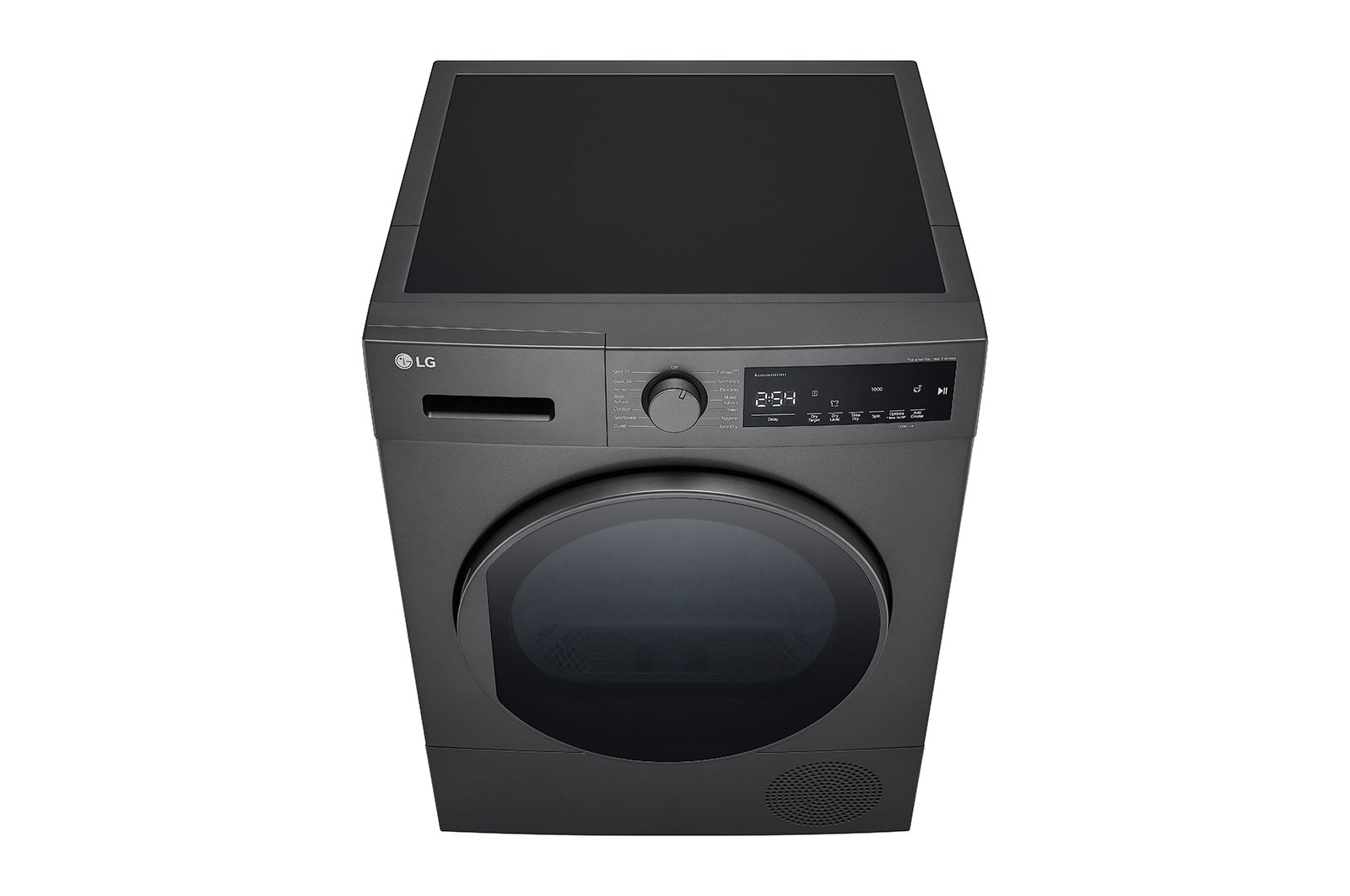 LG مجفف بالمضخة الحرارية لعناية دائمة وتوفير بالطاقة، حجم 8 كيلوجرام، سعة 8 كيلوجرام، لون الفضي الداكن، ومزود بمستشعر تجفيف., RH80T2SP7RM