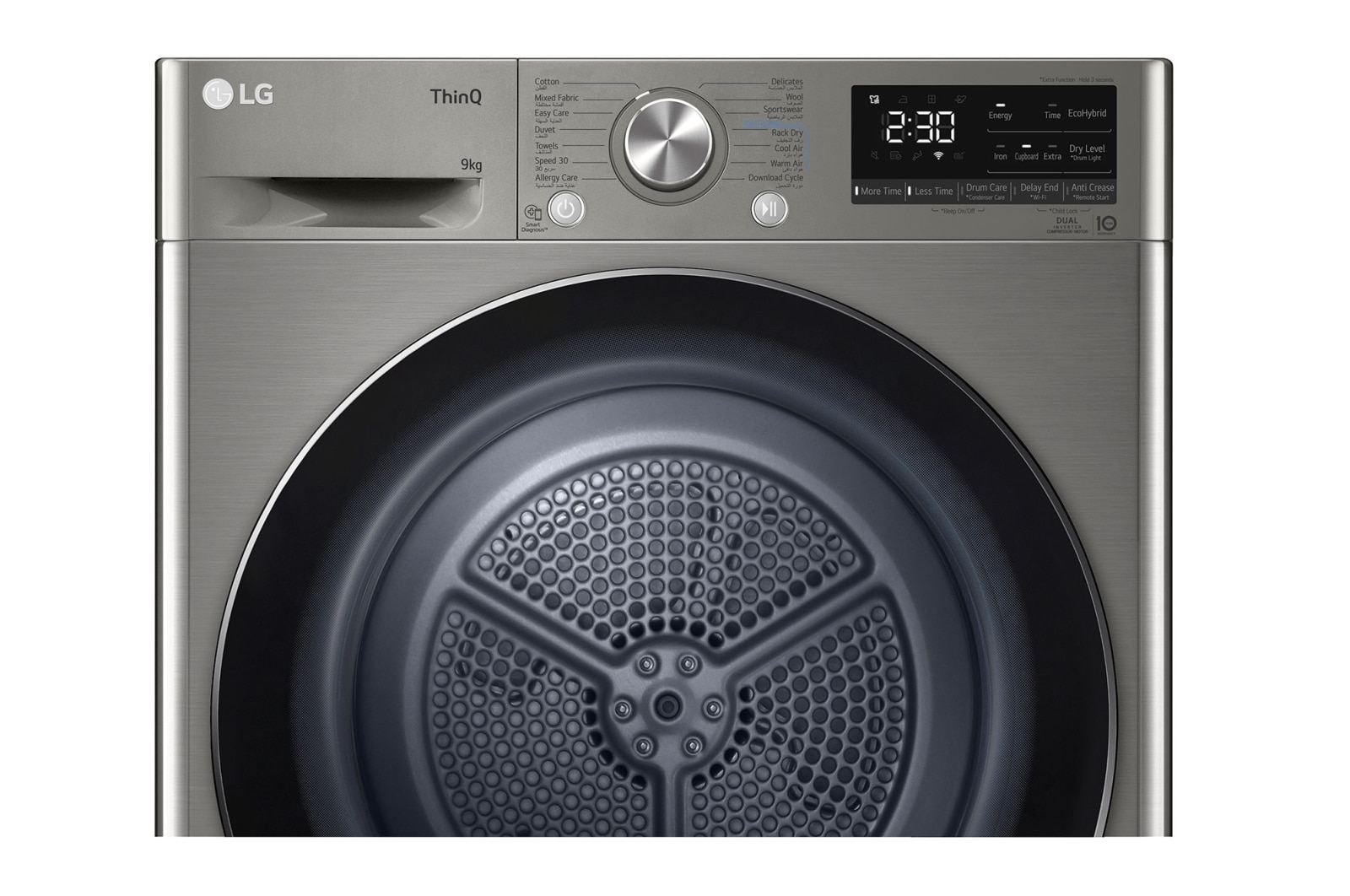 LG مجفف 9 كجم | ThinQ | DUAL Inverter Heat Pump, RH90V9PV8W