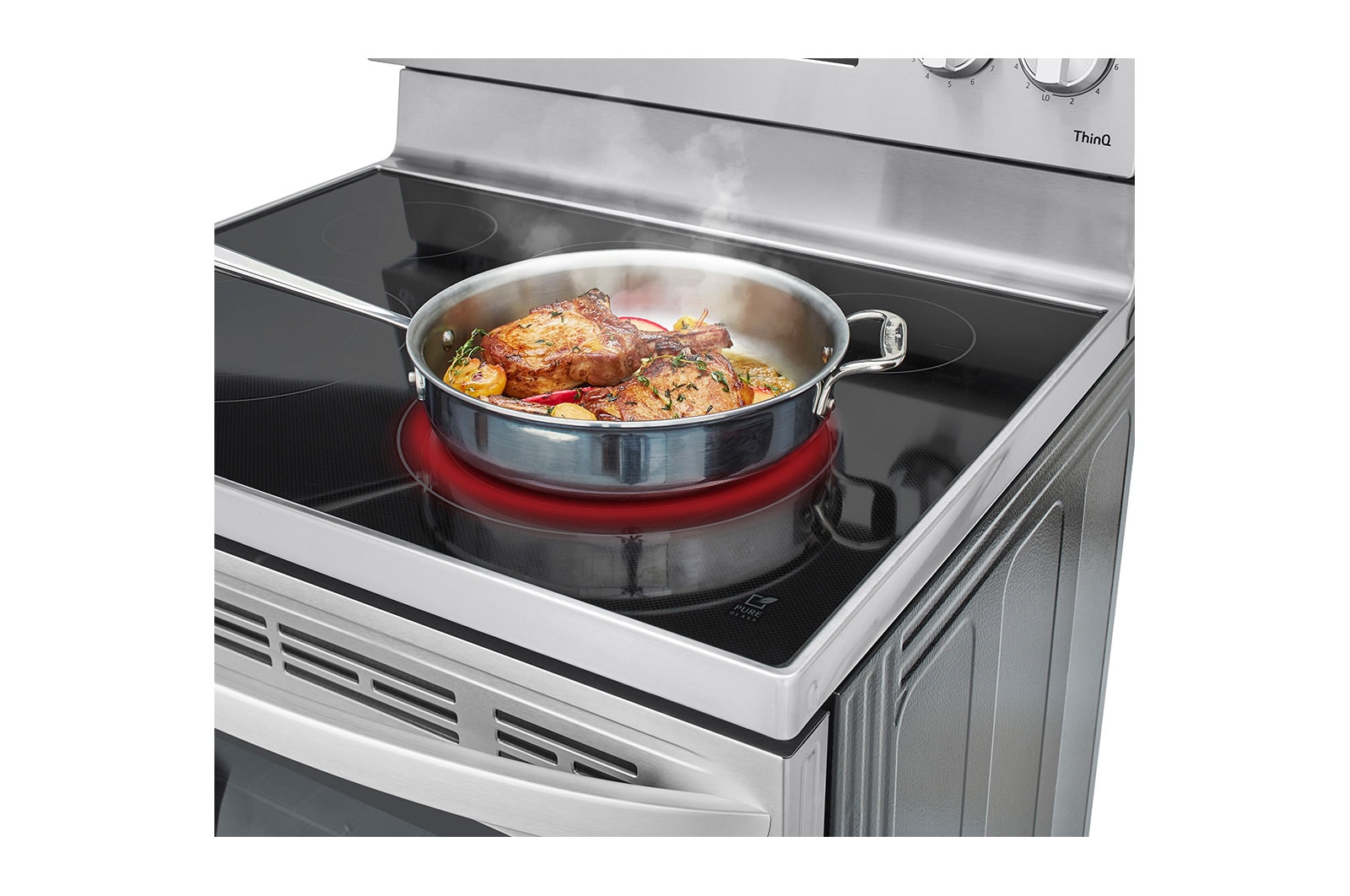 LG سعة 6.3 قدم مكعب، فرن كهربائي، لون فضي، تقنية Air Fry، إعدادات متعددة للطهي، شاشة لمس LED, LREL6323S