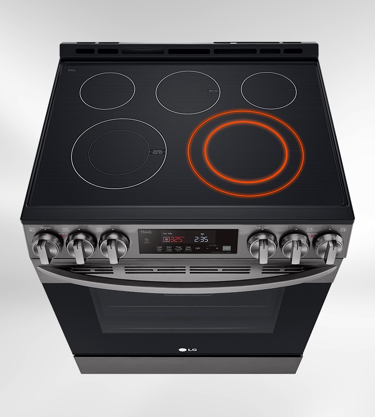 Heat wire running on induction at top of oven