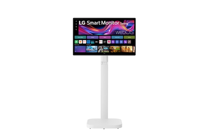 LG شاشة 4K UHD IPS Smart Monitor Swing الذكية من LG مقاس 31.5 بوصة التي تعمل باللمس، مع حامل متحرك, 32U889SA-W