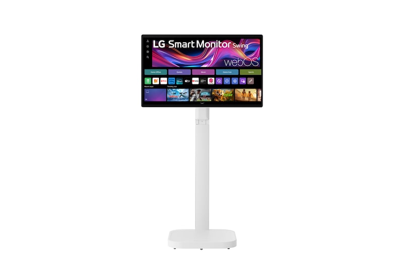 LG شاشة 4K UHD IPS Smart Monitor Swing الذكية من LG مقاس 31.5 بوصة التي تعمل باللمس، مع حامل متحرك, 32U889SA-W