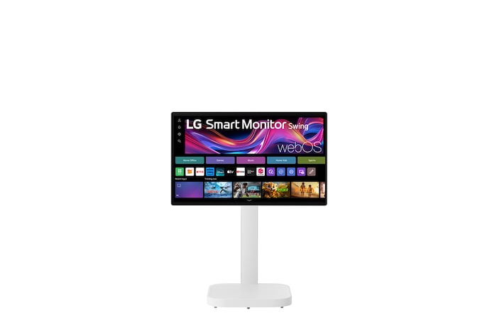 LG شاشة 4K UHD IPS Smart Monitor Swing الذكية من LG مقاس 31.5 بوصة التي تعمل باللمس، مع حامل متحرك, 32U889SA-W