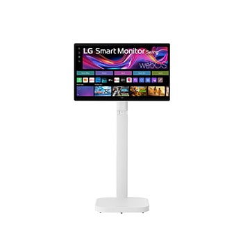 LG شاشة 4K UHD IPS Smart Monitor Swing الذكية من LG مقاس 31.5 بوصة التي تعمل باللمس، مع حامل متحرك, 32U889SA-W