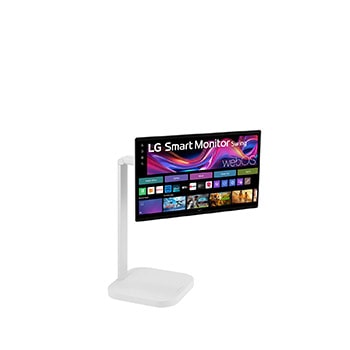 LG شاشة 4K UHD IPS Smart Monitor Swing الذكية من LG مقاس 31.5 بوصة التي تعمل باللمس، مع حامل متحرك, 32U889SA-W