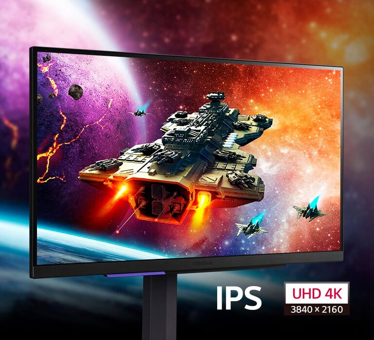 It shows spaceships in outer space. The image is very vivid and clear.