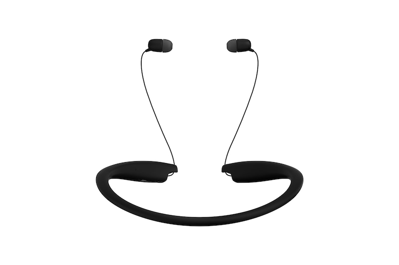 LG سماعة الاذن الرفيعة مع خاصية الصوت مريديان, سرعة في الشحن, مايكروفون مزدوج (لون أسود), HBS-SL5