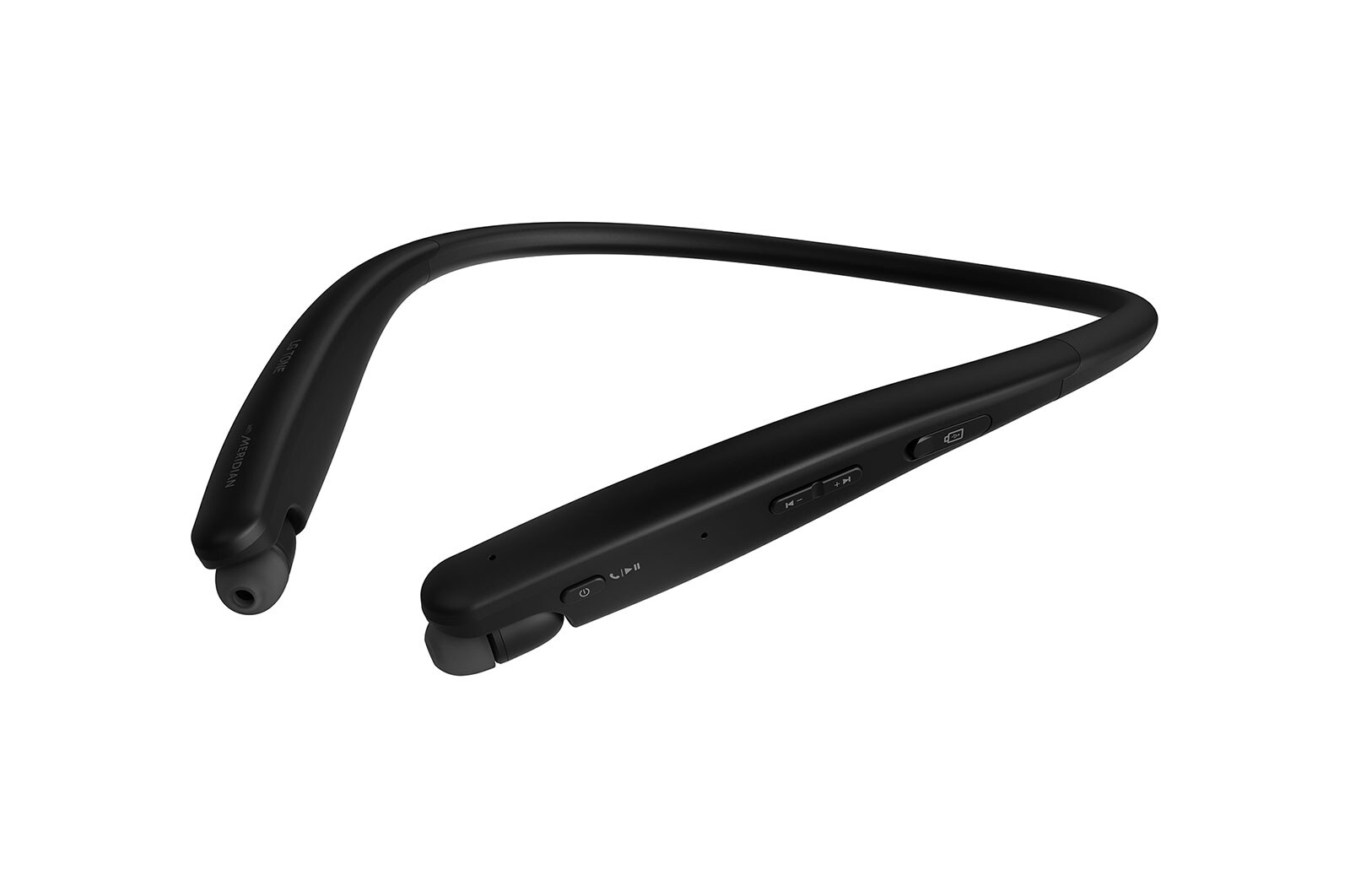 LG سماعة الاذن الرفيعة مع خاصية الصوت مريديان, سرعة في الشحن, مايكروفون مزدوج (لون أسود), HBS-SL5