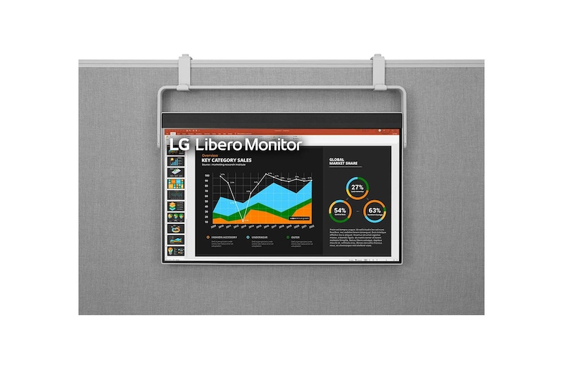 LG شاشة QHD Libero قياس 27 بوصة مزودة بكاميرا ويب عالية الدقة Full HD قابلة للفك والتركيب, 27BQ70QC-S