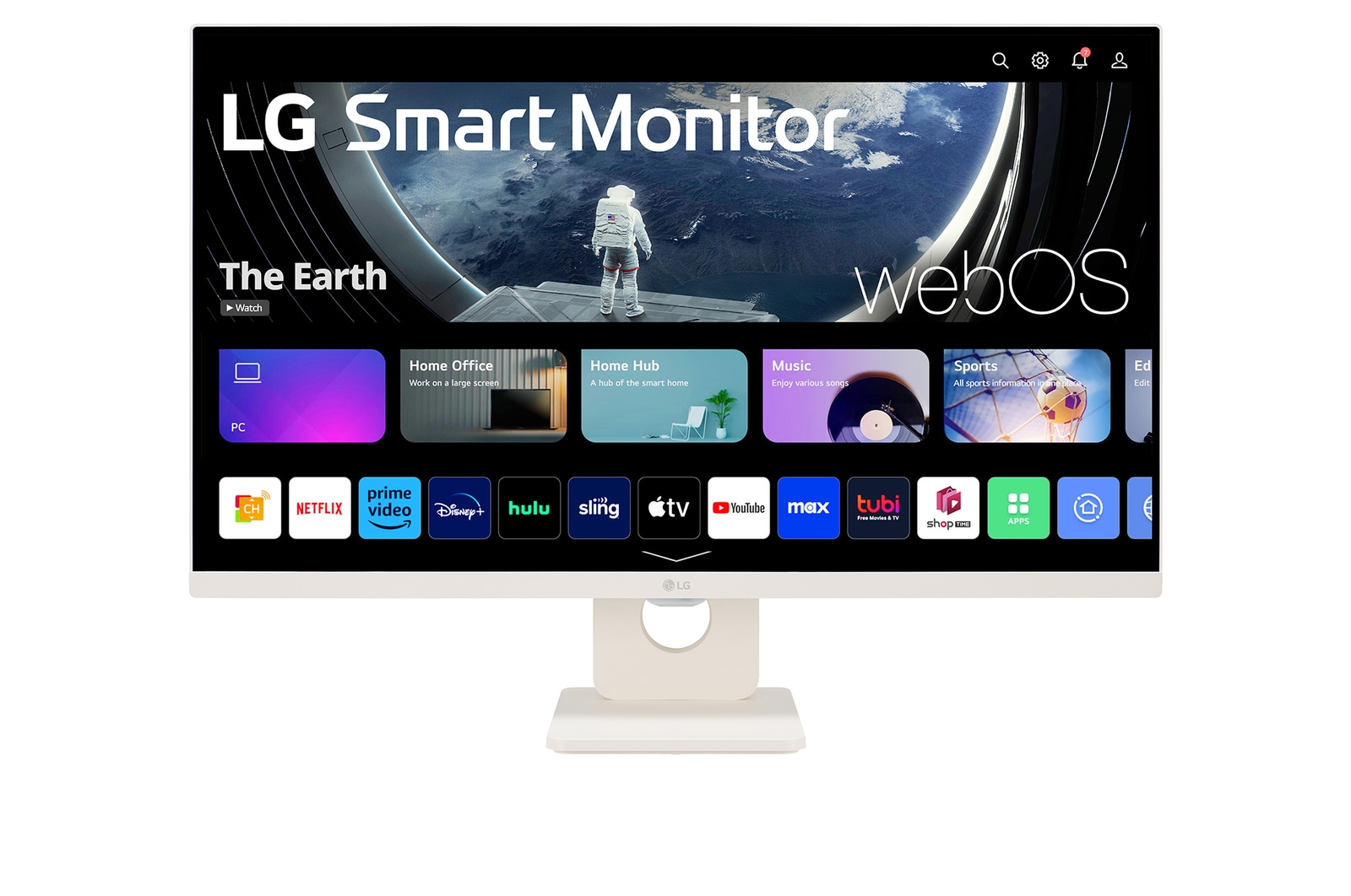 صورة أمامية لـ شاشة IPS Smart Monitor بدقة Full HD ومقاس 27 بوصة مع webOS 27U511SA-W