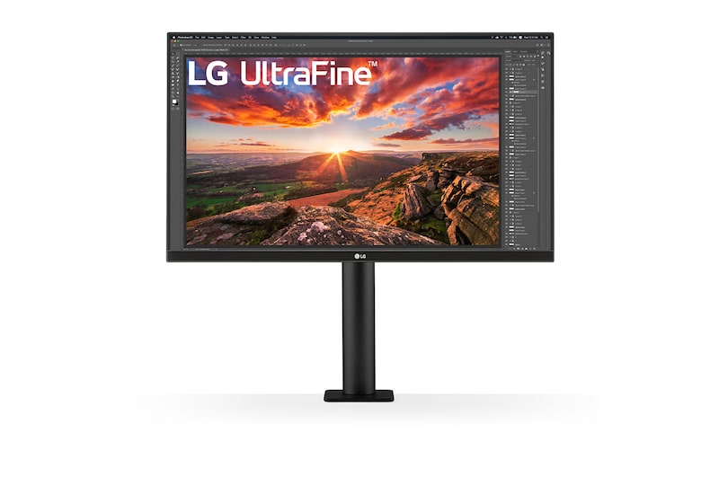 LG شاشة Ergo IPS بدقة UHD 4K، حجم 27 بوصة مع منفذ USB C، تصميم مريح, 27UN880-B