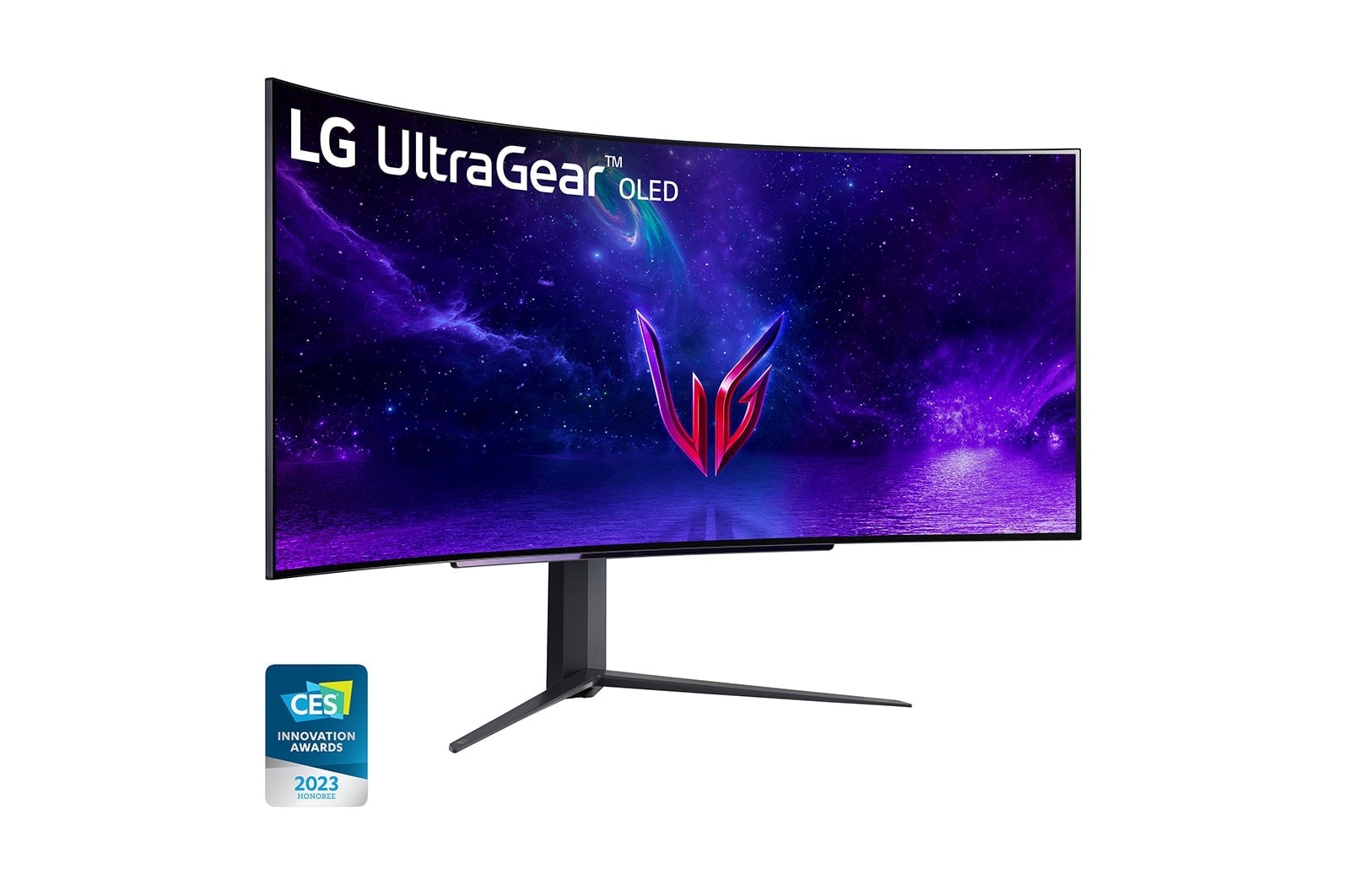 LG شاشة ألعاب منحنية UltraGear™ OLED مقاس 45 بوصة بدقة WQHD مع معدل تحديث يبلغ 240 هرتز ووقت استجابة يبلغ 0.03 مللي ثانية, 45GR95QE-B