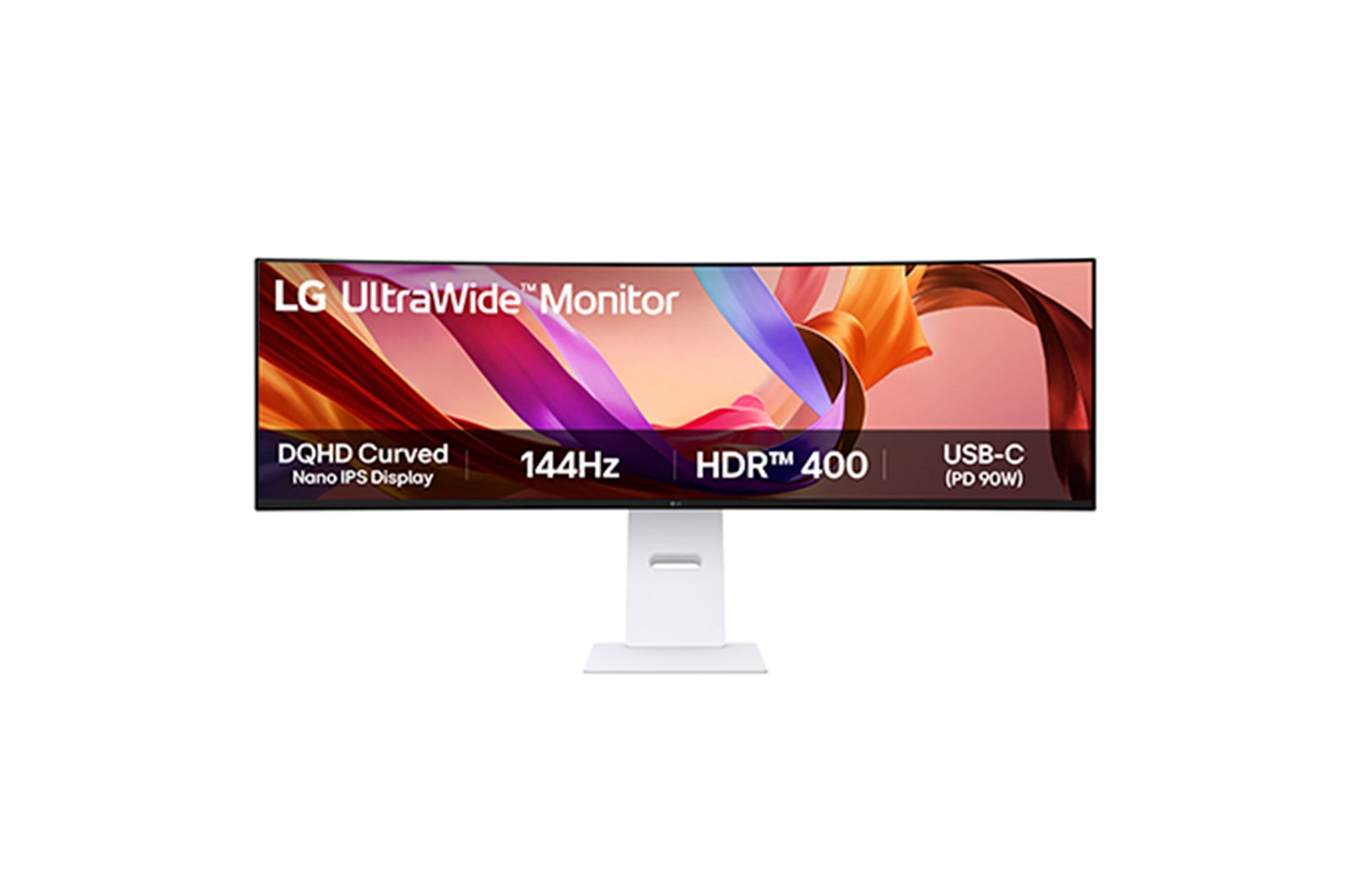 صورة أمامية لـ شاشة UltraWide Dual QHD(5120x1440) Curved Nano IPS المنحنية مقاس 49 بوصة وبسرعة 144Hz 49U950A-W