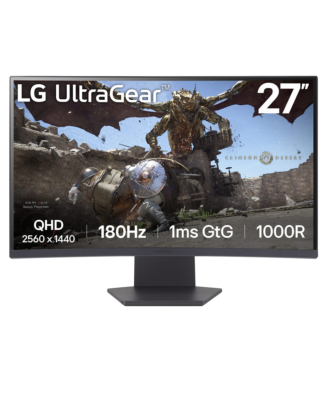 شاشة UltraGear™ 1000R المنحنية مقاس 27 بوصة | بجودة QHD، و1ms (GtG