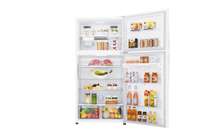 front door open view with food