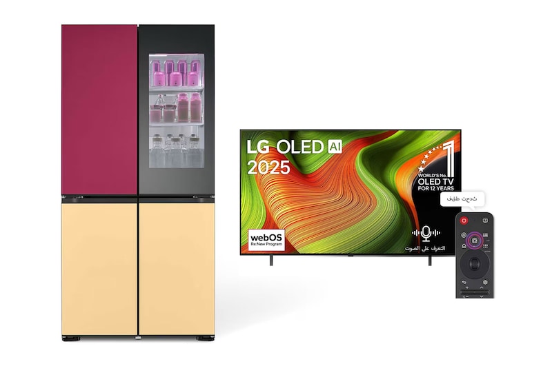 صورة أمامية لـ ثلاجة باب فرنسي | 18.6 قدم | MoodUP® LM264VBULM.OLED65B